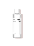 Anua Heartleaf 77% Soothing Toner 250ml bottle with green leaf extract, glass skin product on white background