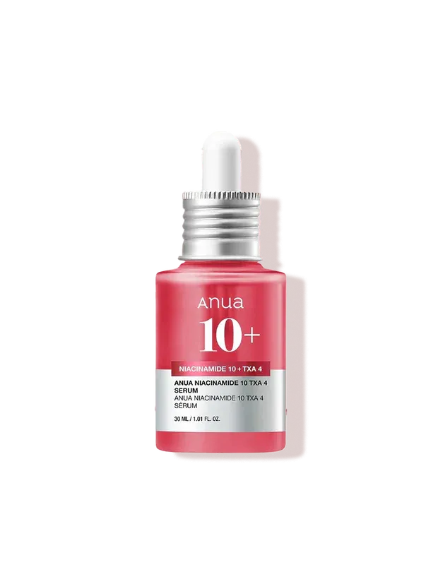 Anua Niacinamide 10% + TXA 4% Dark Spot Correcting Serum 30ml bottle packaging with dropper