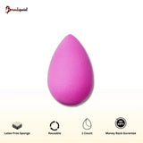 Pink Beautyblender Original latex-free makeup sponge isolated on white background for foundation blending