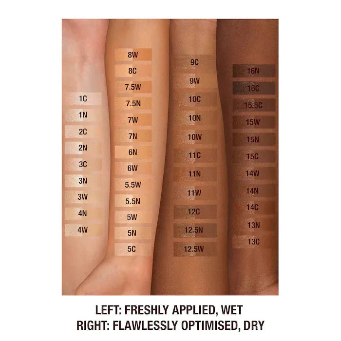 Charlotte Tilbury Airbrush Flawless Foundation texture and consistency on finger
