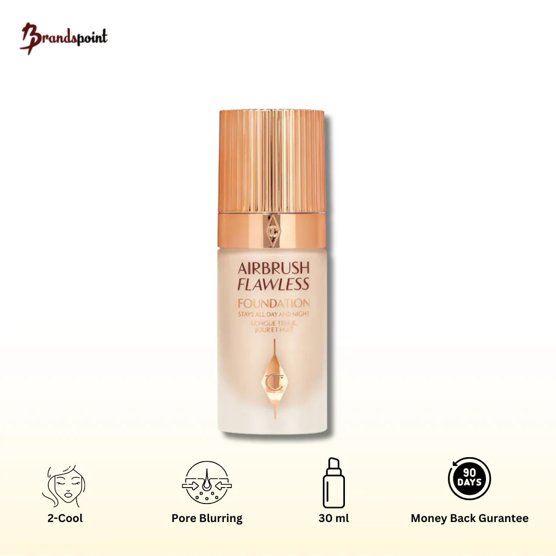 Charlotte Tilbury Airbrush Flawless Longwear Foundation bottle in shade 2 Cool with matte finish