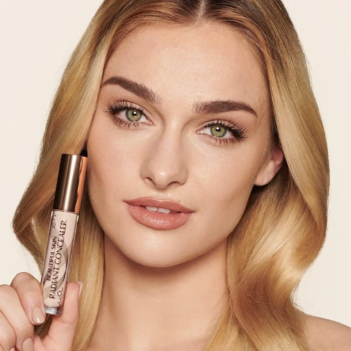 Swatch of Charlotte Tilbury Radiant Concealer 4 Fair on skin showing medium coverage