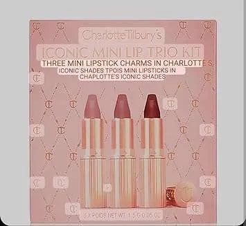 Charlotte Tilbury Mini Lip Trio packaging with three lipstick shades