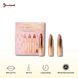 Charlotte Tilbury Mini Lip Trio set of three lipstick tubes in Pillow Talk Medium, Walk of No Shame, and Stoned Rose