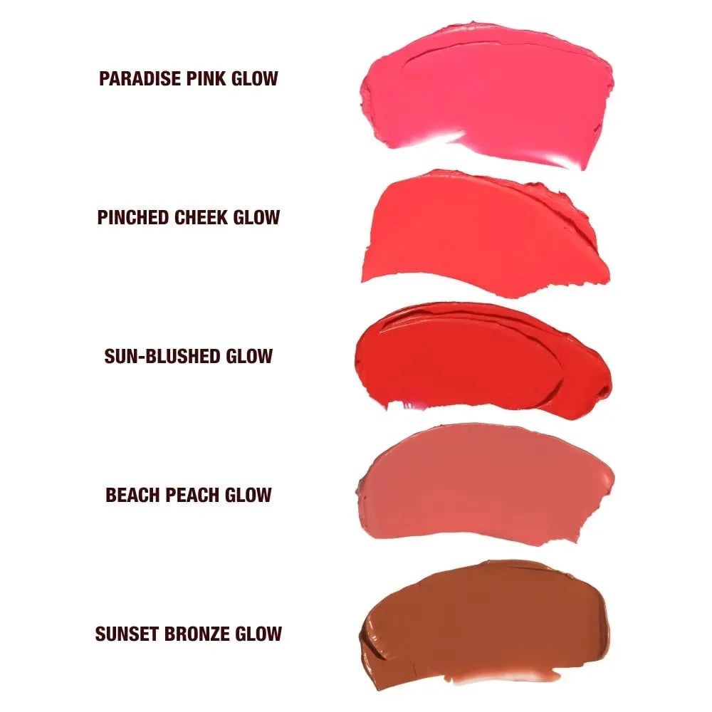 Charlotte Tilbury Pinched Cheek Glow lip tint shade applied on lips - natural pink color