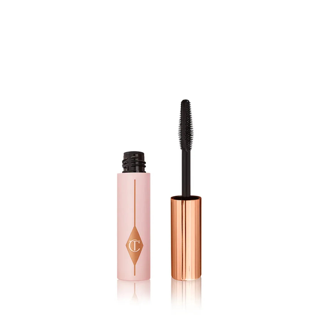 Charlotte Tilbury Travel Size Pillow Talk Push Up Lashes Mascara Super Black 4ml with innovative brush for lash lifting effect