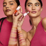 Model wearing Dusty Rose liquid blush for a natural dewy look