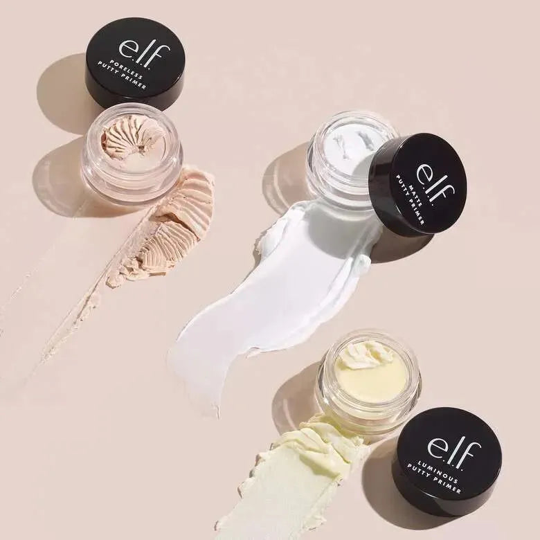Hero image of E.L.F. Putty Primer Trio displaying the three individual primer jars side by side.