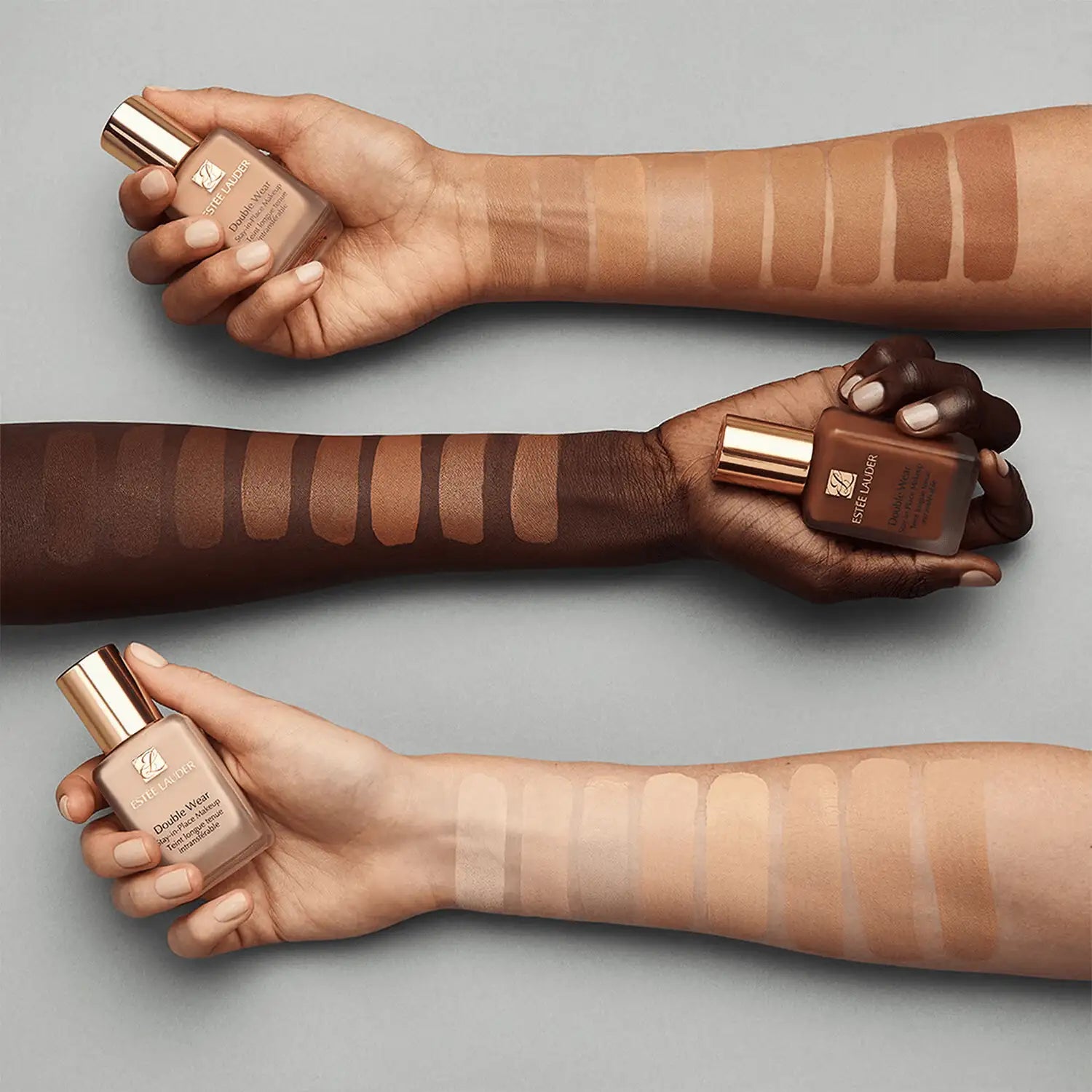 Estee Lauder Double Wear Foundation 1W2 Sand - Detailed View of Bottle and Shade Label