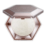 Fenty Beauty Diamond Bomb highlighter swatch in shade How Many Carats?! pure platinum sparkle