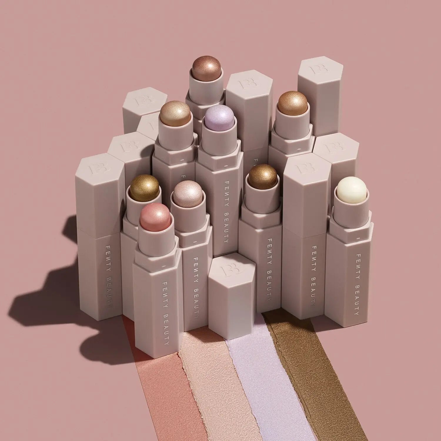 Fenty Beauty Match Stick Matte Contour Skinstick Suedish being used with brush for contour application
