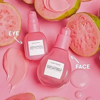 Glow Recipe Guava Vitamin C Bright-Eye Gel tube close-up showing gel texture