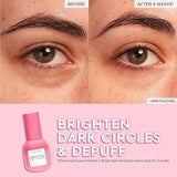 Glow Recipe eye gel application on fingertip for dark circles and puffiness