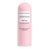 Glow Recipe Watermelon Glow Dew Balm Sunscreen Stick swatch showing translucent balm texture with watermelon extract.