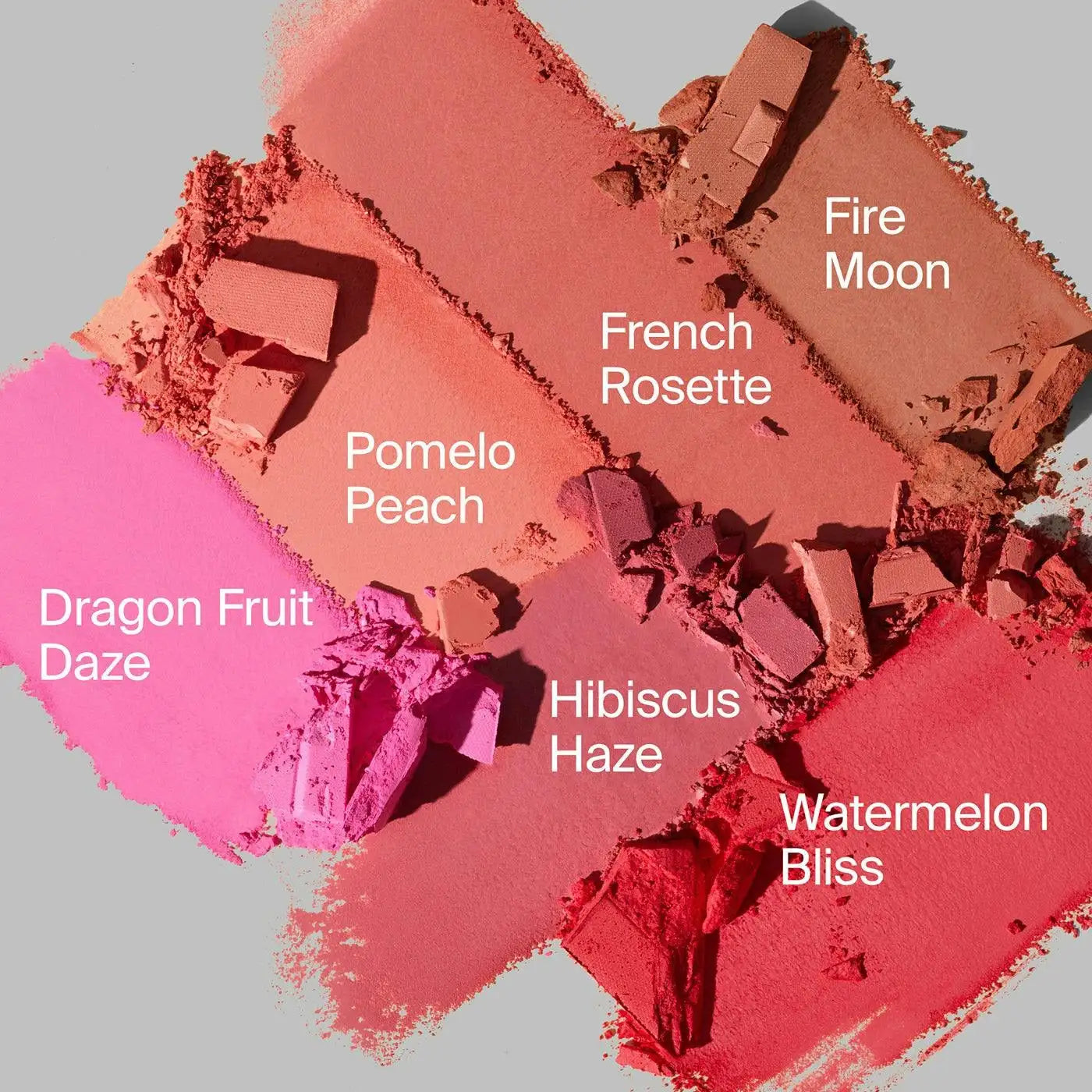 Haus Labs Color Fuse Blush Watermelon Bliss powder spill showing texture and color