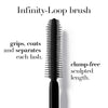 Close-up of Armani Vertigo Lift Mascara brush with dense bristles for volume and lift