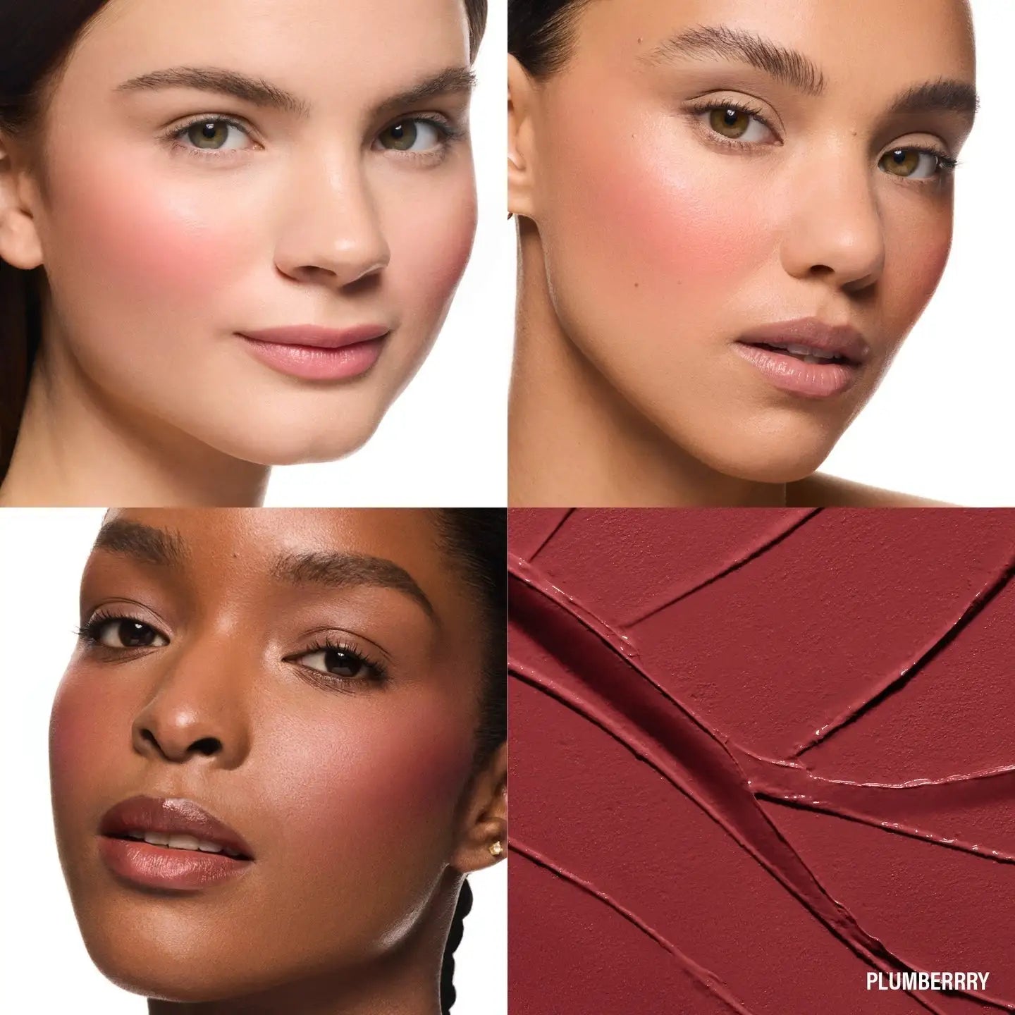 Makeup By Mario Soft Pop Blush Stick Plumpberry angled view showing dual-ended design