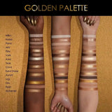Natasha Denona Golden Palette open showing all 15 shimmer shades