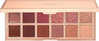 Patrick Ta Major Dimension II Rose Eyeshadow Palette with 12 shades including cream bases, mattes, and metallics in rose-toned neutrals