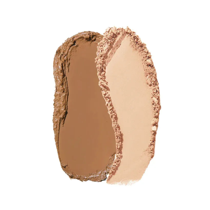 Patrick Ta foundation duo open showing cream foundation pan and powder pan