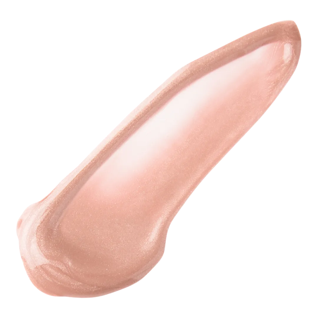 Pixi LipLift Max Glossy Lip Plumper Honey Sheen – packaging and swatch on skin, warm honey shade