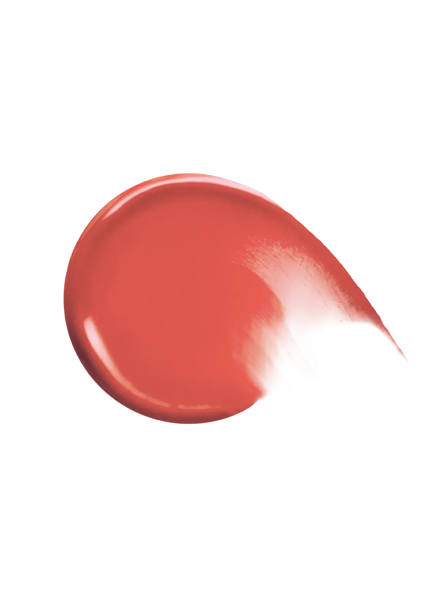 Swatch of Rare Beauty Joy liquid blush showing dewy finish on skin