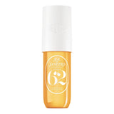 Sol de Janeiro Brazilian Crush Cheirosa Pistachio & Salt body mist swatch on skin, showing golden shimmer