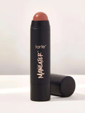 Tarte Maneater Silk Stick Blush in Buff shade - product stick and packaging on a white background, highlighting the sleek design and natural nude color