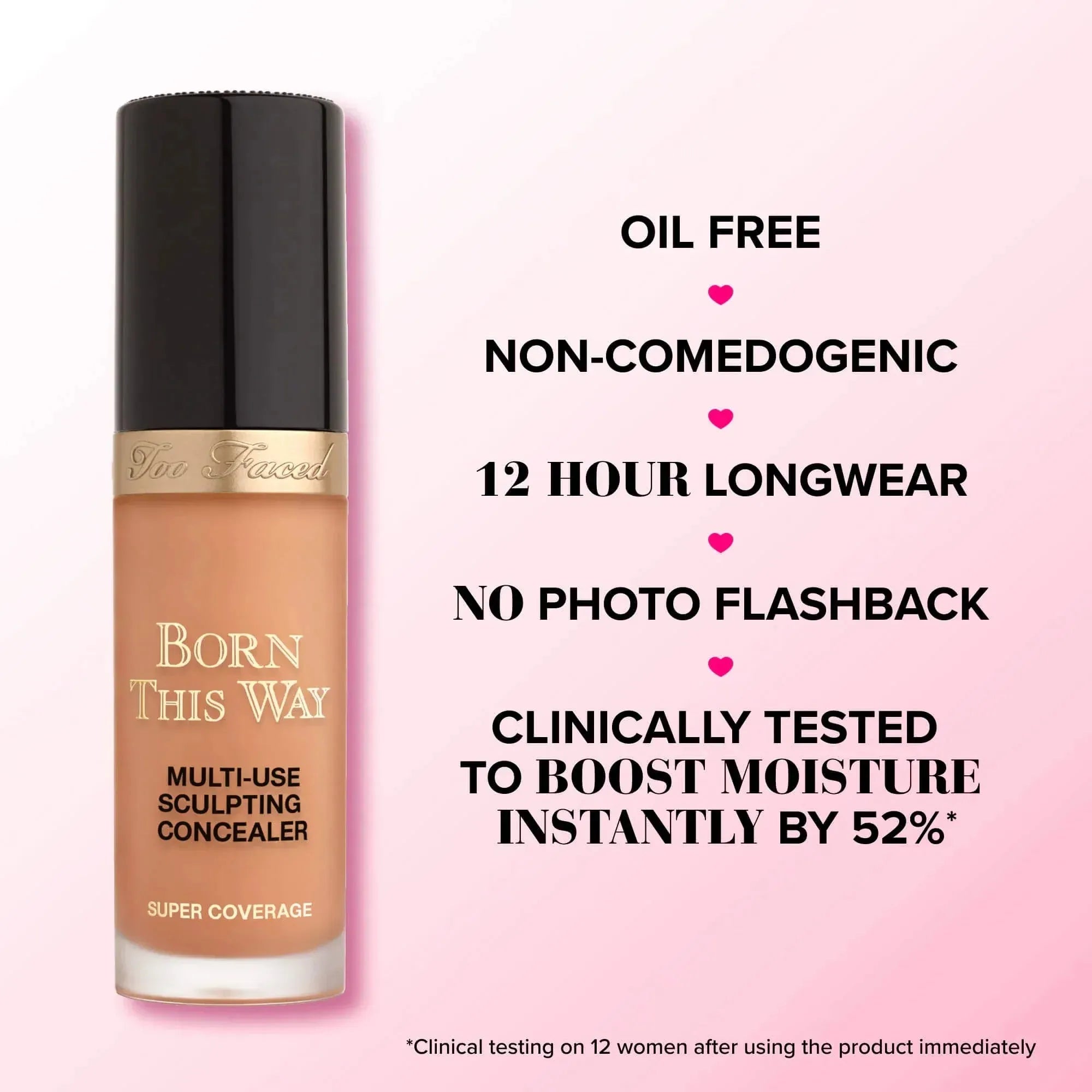 Too Faced Born This Way Super Coverage Concealer Nude - product with applicator and details