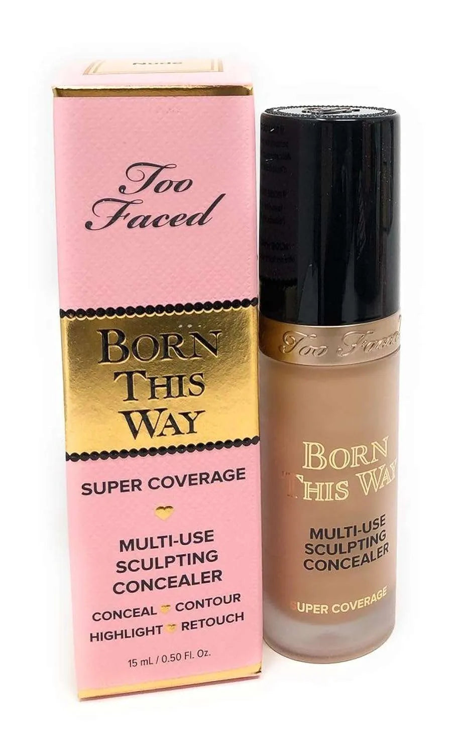 Swatch of Too Faced Born This Way Super Coverage Concealer in Swan on fair skin, demonstrating its natural, full-coverage finish.