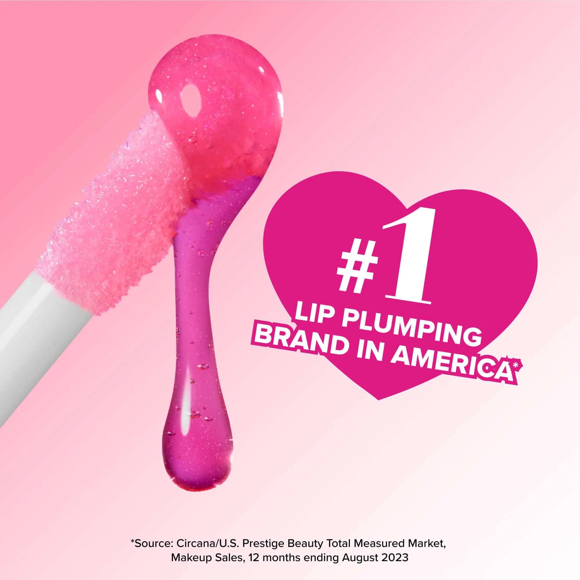 Model wearing Too Faced Lip Injection Maximum Plump Yummy Bear - plump and glossy lips