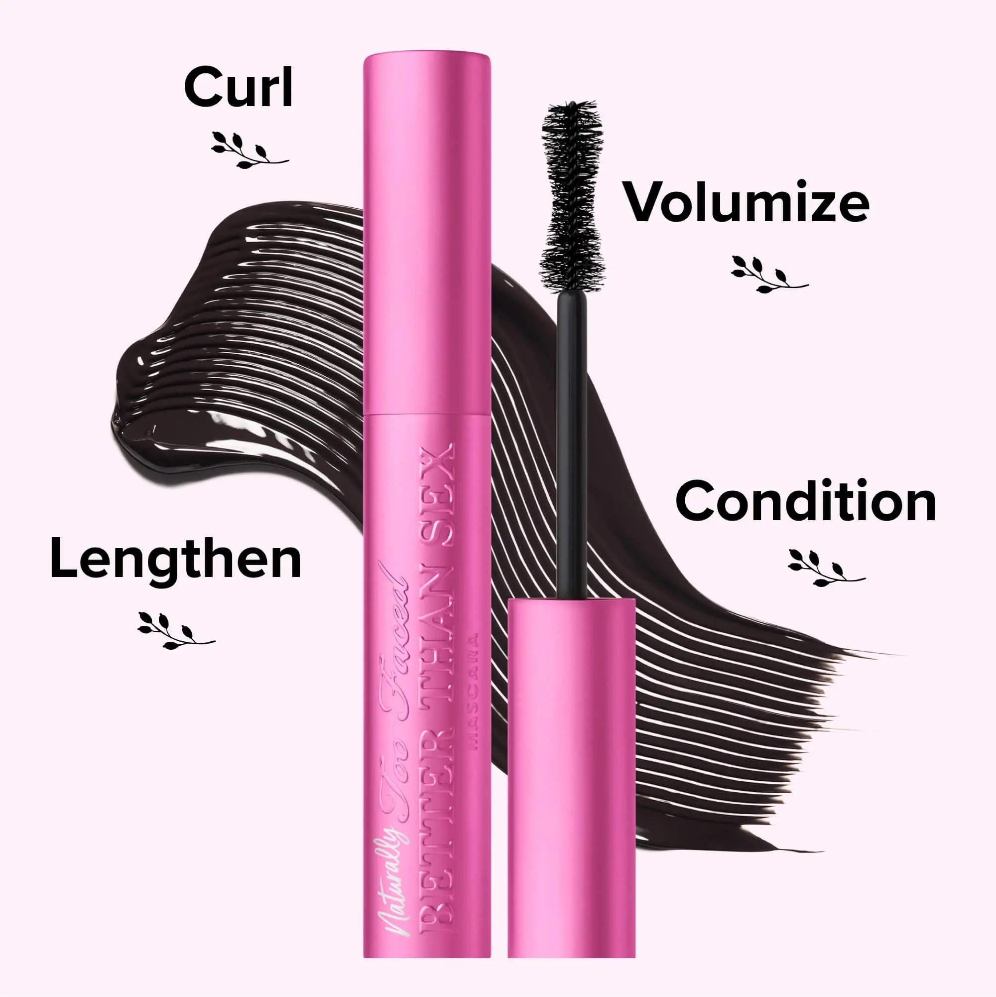 Too Faced Naturally Better Than Sex Mascara 7.7ml product shot with hourglass brush