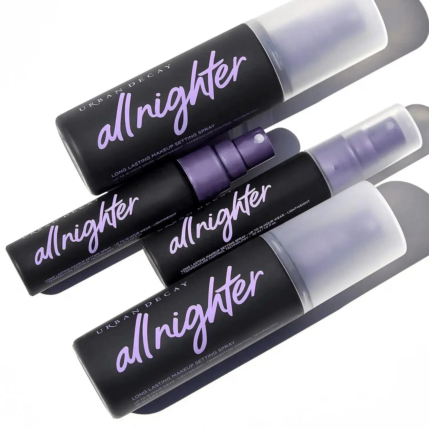 Urban Decay All Nighter Setting Spray bottle side angle - Temperature Control Technology microfine mist spray