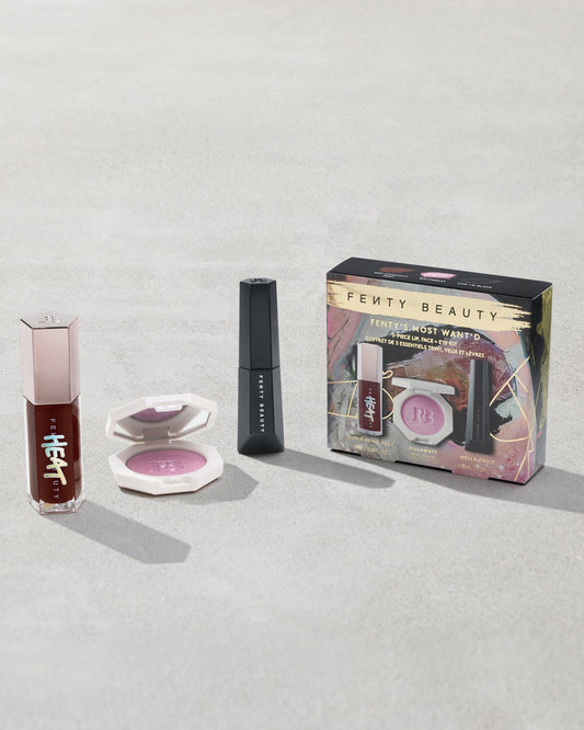 Fenty's Most Want'd 3-Piece Lip, Face + Eye Kit set