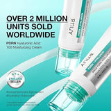 ANUA PDRN Moisturising Cream texture - smooth gel cream swatch on skin showing hydration