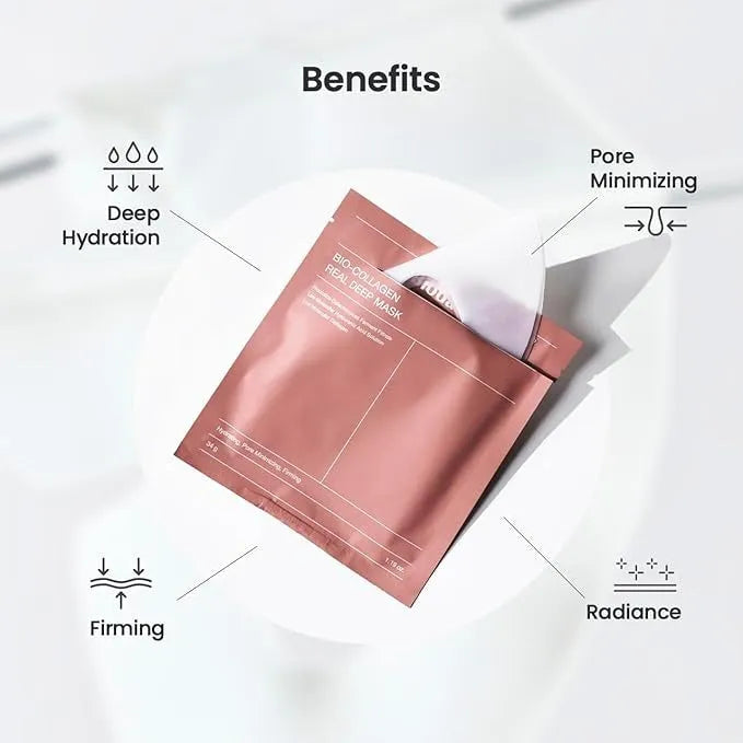 Close-up of Biodance Bio-Collagen Real Deep Mask hydrogel texture - clear jelly-like sheet mask for intense moisture