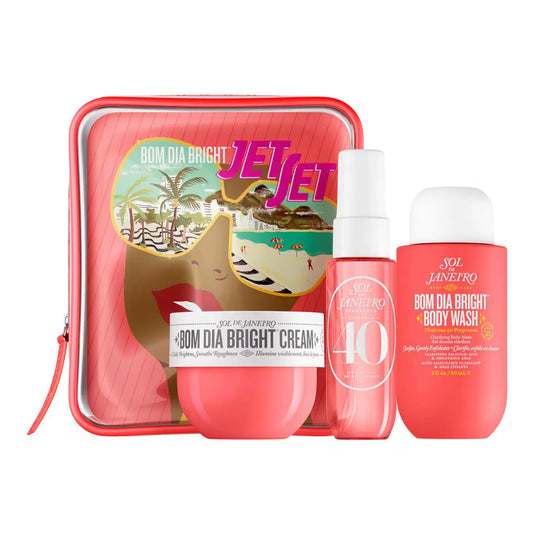Bom Dia Bright Jet Set travel kit with body wash, cream, and perfume mist - Sol de Janeiro