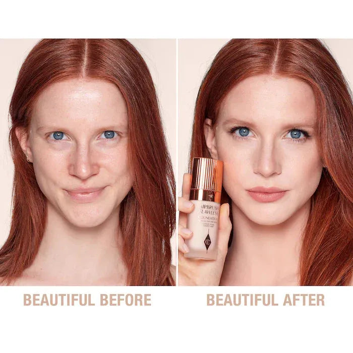 Close-up of Charlotte Tilbury Airbrush Flawless Foundation - shade 2 Cool swatch on skin
