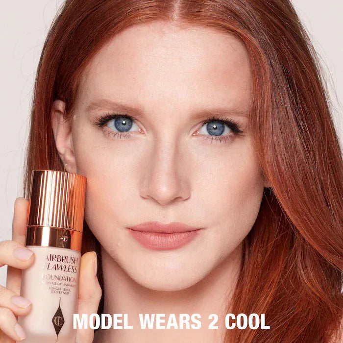 Charlotte Tilbury Airbrush Flawless Foundation pump action and product drop