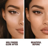Charlotte Tilbury highlighter application on cheekbones