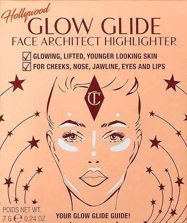 Close-up of Charlotte Tilbury Hollywood Glow Glide highlighter powder texture