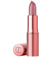 Charlotte Tilbury K.I.S.S.I.N.G Lipstick Icon Baby, luxurious gold casing and creamy rosy nude satin finish.