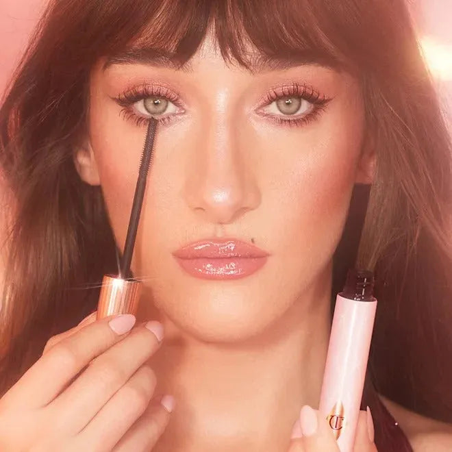 Charlotte Tilbury Pillow Talk eyeliner and Push Up Lashes mascara duo displayed together