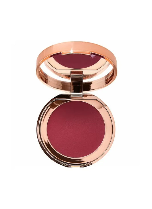 Charlotte Tilbury Pillow Talk Lip and Cheek Glow Colour of Passion compact rose-gold packaging with pink quilted pattern