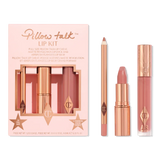 Charlotte Tilbury Pillow Talk Lip Kit Set - Box with three products on white background