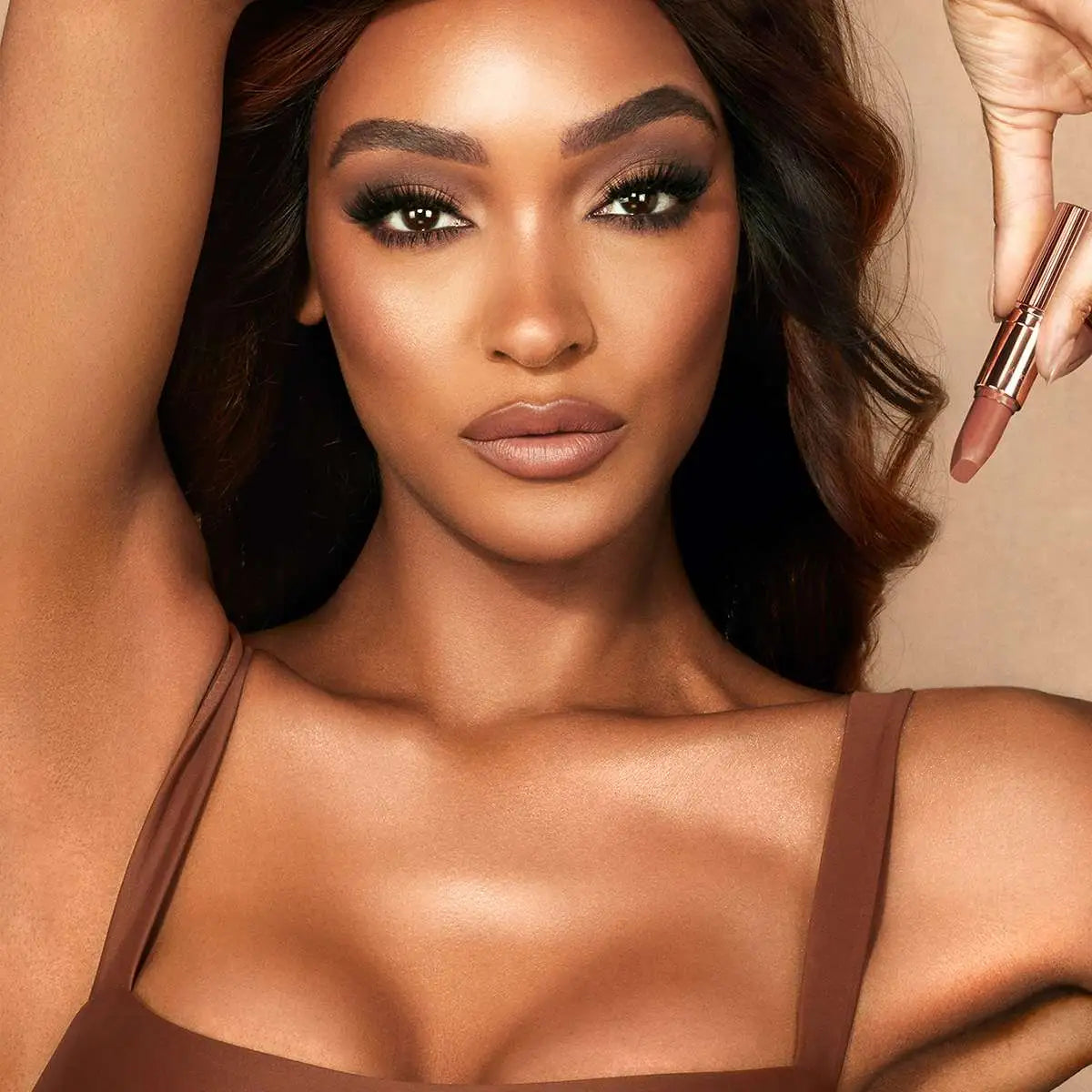 Close-up of Charlotte Tilbury Cover Star lipstick bullet with square-angled tip