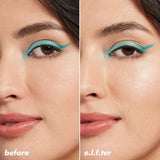 Makeup longevity test using e.l.f. Power Grip Dewy Setting Spray – Sweat-proof results.