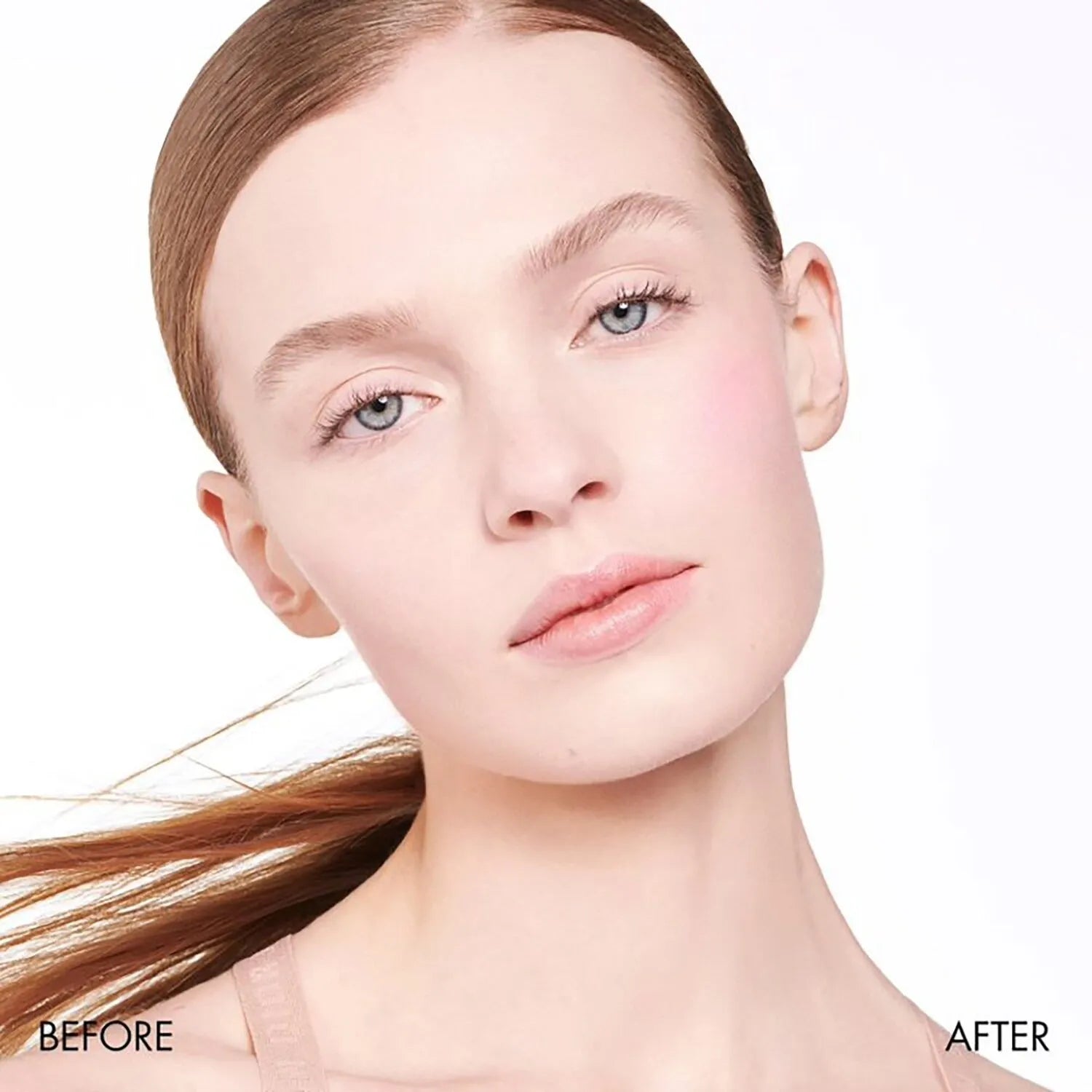 Dior Rosy Glow Blush pink compact open with brush