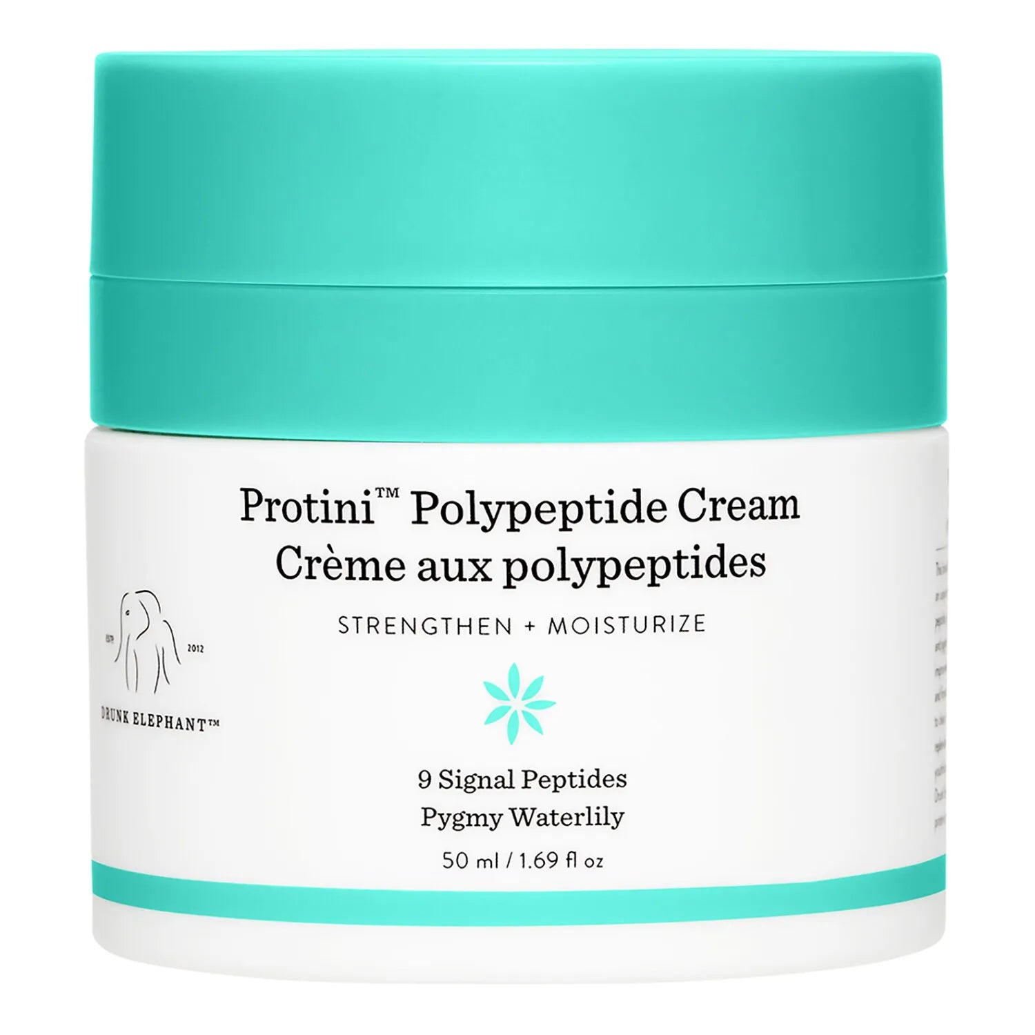 Drunk Elephant Protini Polypeptide Cream swatch - firming peptide moisturizer texture