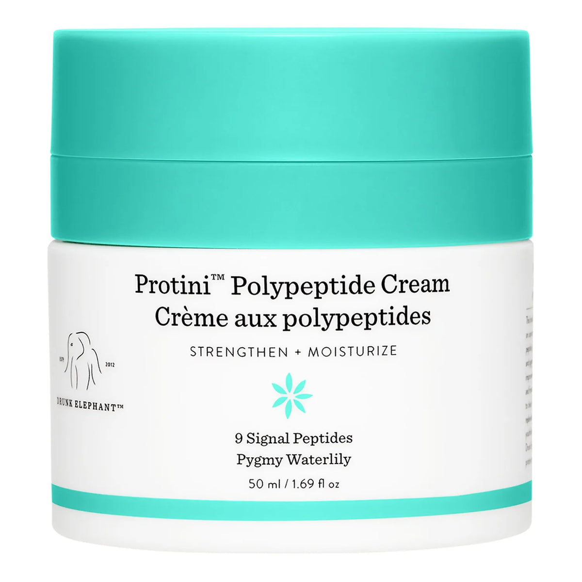 Drunk Elephant Protini Polypeptide Cream swatch - firming peptide moisturizer texture